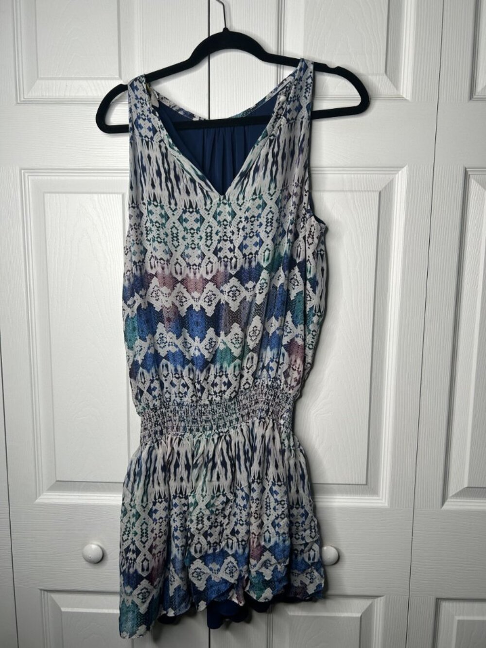 Ramy Brook Paris Multi-Color Print Silk Georgette Mini Dress Women's Size Large - Picture 7 of 8
